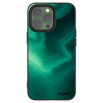 Picasee silikonowe czarne etui na Apple iPhone 13 Pro - Malachite