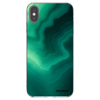 Picasee silikonowe przeźroczyste etui na Apple iPhone XS Max - Malachite