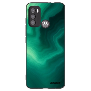 Picasee silikonowe czarne etui na Motorola Moto G60 - Malachite