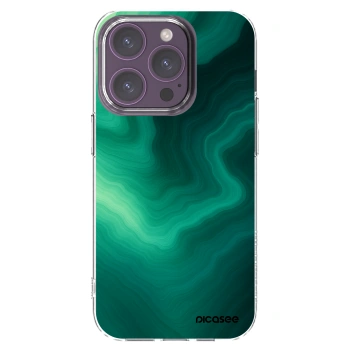 Picasee silikonowe przeźroczyste etui na Apple iPhone 14 Pro - Malachite