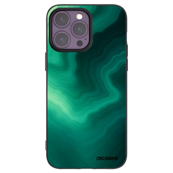 Picasee silikonowe czarne etui na Apple iPhone 14 Pro Max - Malachite