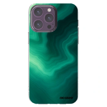 Picasee silikonowe przeźroczyste etui na Apple iPhone 14 Pro Max - Malachite
