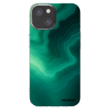 Picasee silikonowe przeźroczyste etui na Apple iPhone 15 - Malachite