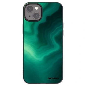 Picasee silikonowe czarne etui na Apple iPhone 15 Plus - Malachite