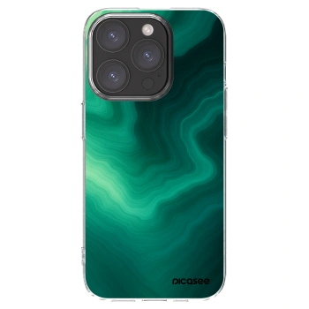 Picasee silikonowe przeźroczyste etui na Apple iPhone 15 Pro - Malachite