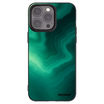 Picasee silikonowe czarne etui na Apple iPhone 15 Pro Max - Malachite