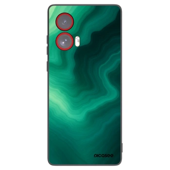 Picasee silikonowe czarne etui na Motorola Edge 50 Fusion - Malachite