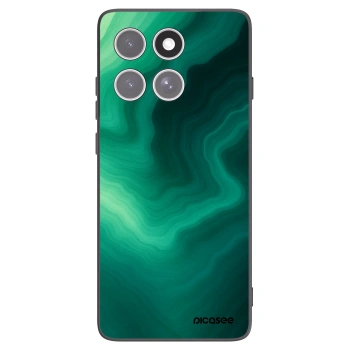 Picasee silikonowe czarne etui na Motorola Edge 60 Fusion - Malachite