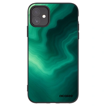 Picasee silikonowe czarne etui na Apple iPhone 11 - Malachite
