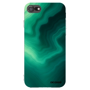 Picasee silikonowe przeźroczyste etui na Apple iPhone SE 2020 - Malachite