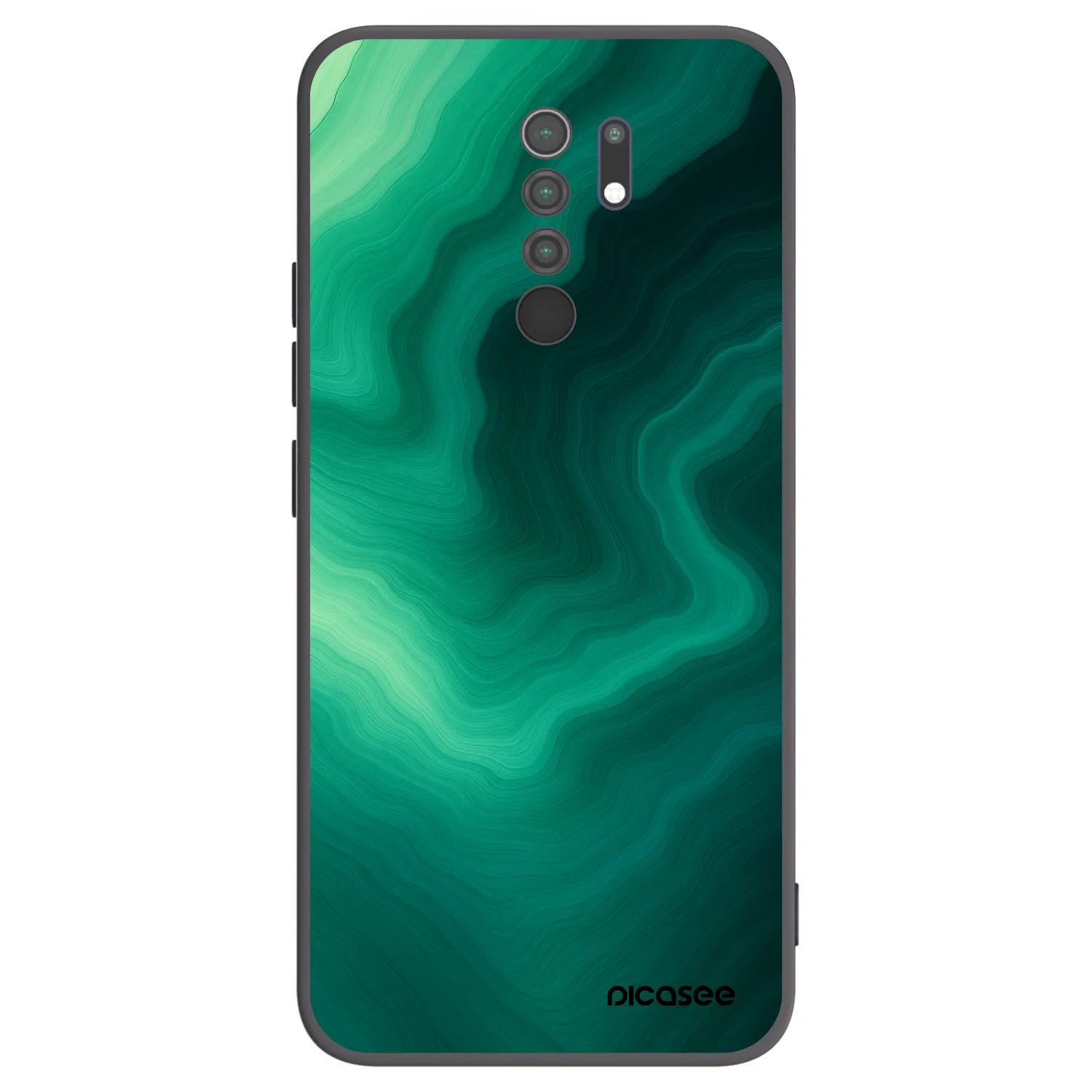 Picasee silikonowe czarne etui na Xiaomi Redmi 9 - Malachite