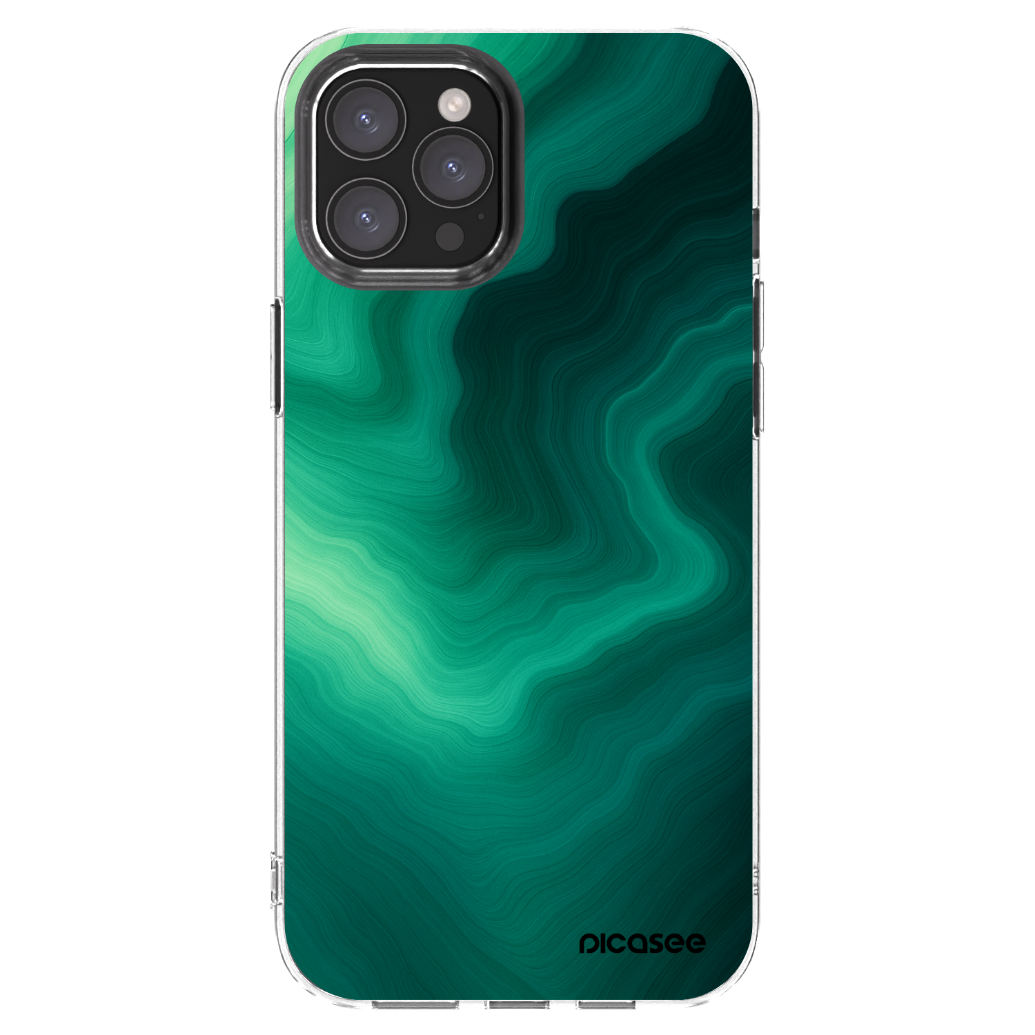 Picasee silikonowe przeźroczyste etui na Apple iPhone 12 Pro Max - Malachite