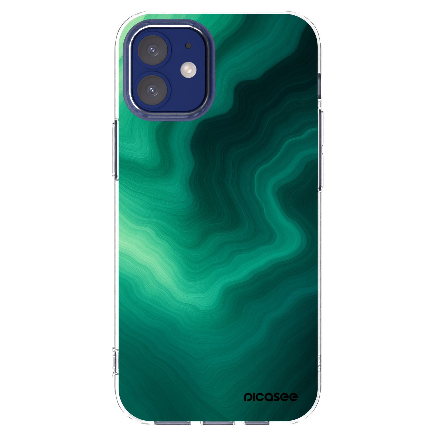 Picasee silikonowe przeźroczyste etui na Apple iPhone 12 mini - Malachite