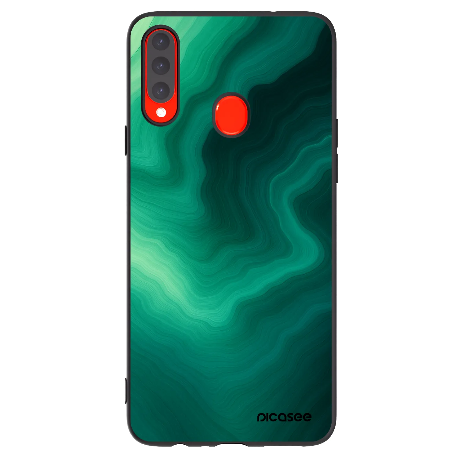 Picasee silikonowe czarne etui na Samsung Galaxy A20s - Malachite