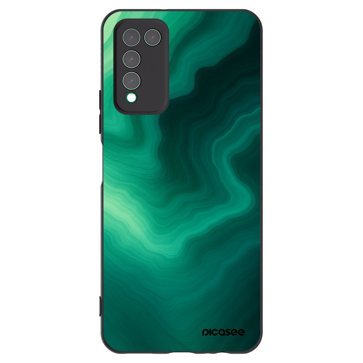 Picasee silikonowe czarne etui na Honor 10X Lite - Malachite
