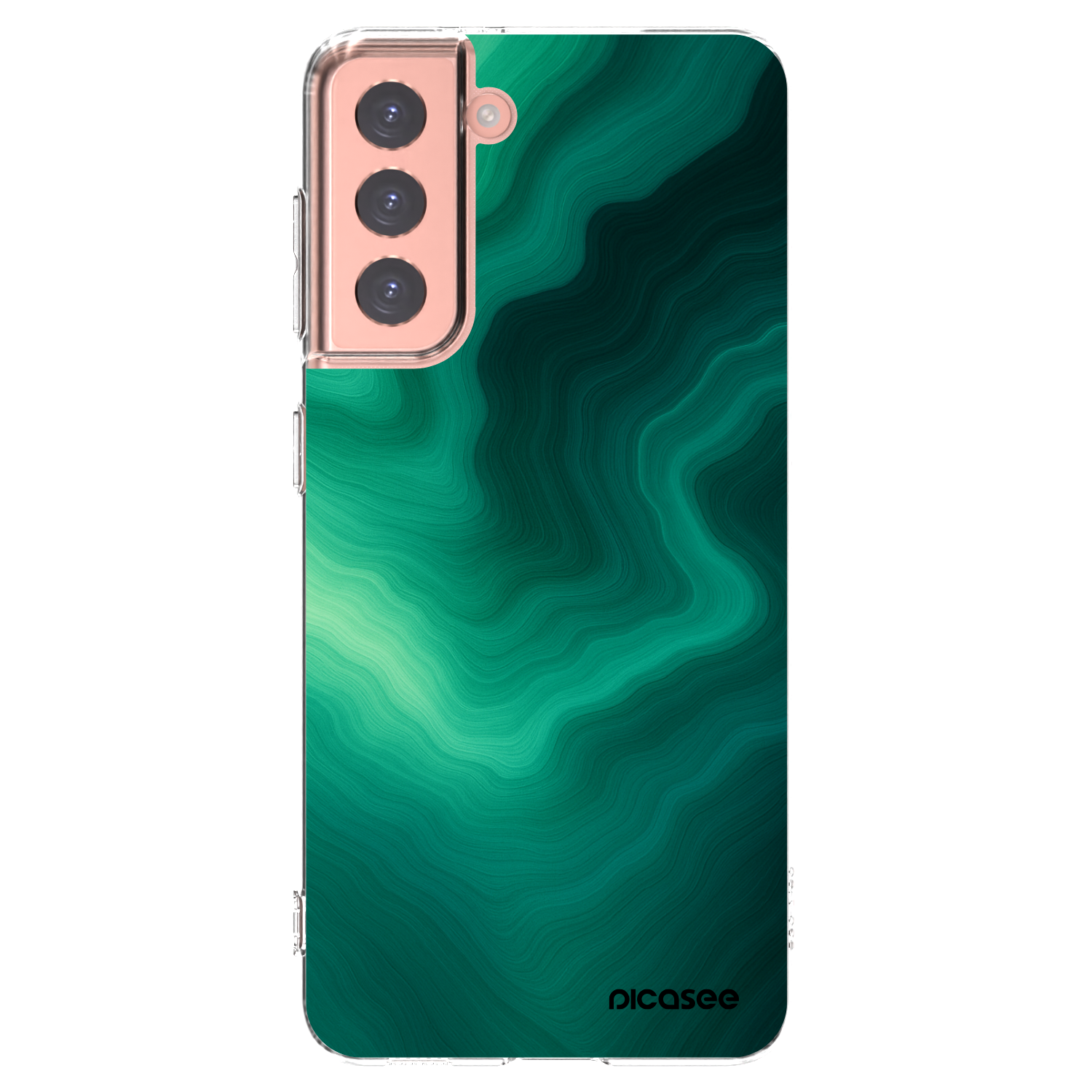 Picasee silikonowe przeźroczyste etui na Samsung Galaxy S21 5G G991B - Malachite