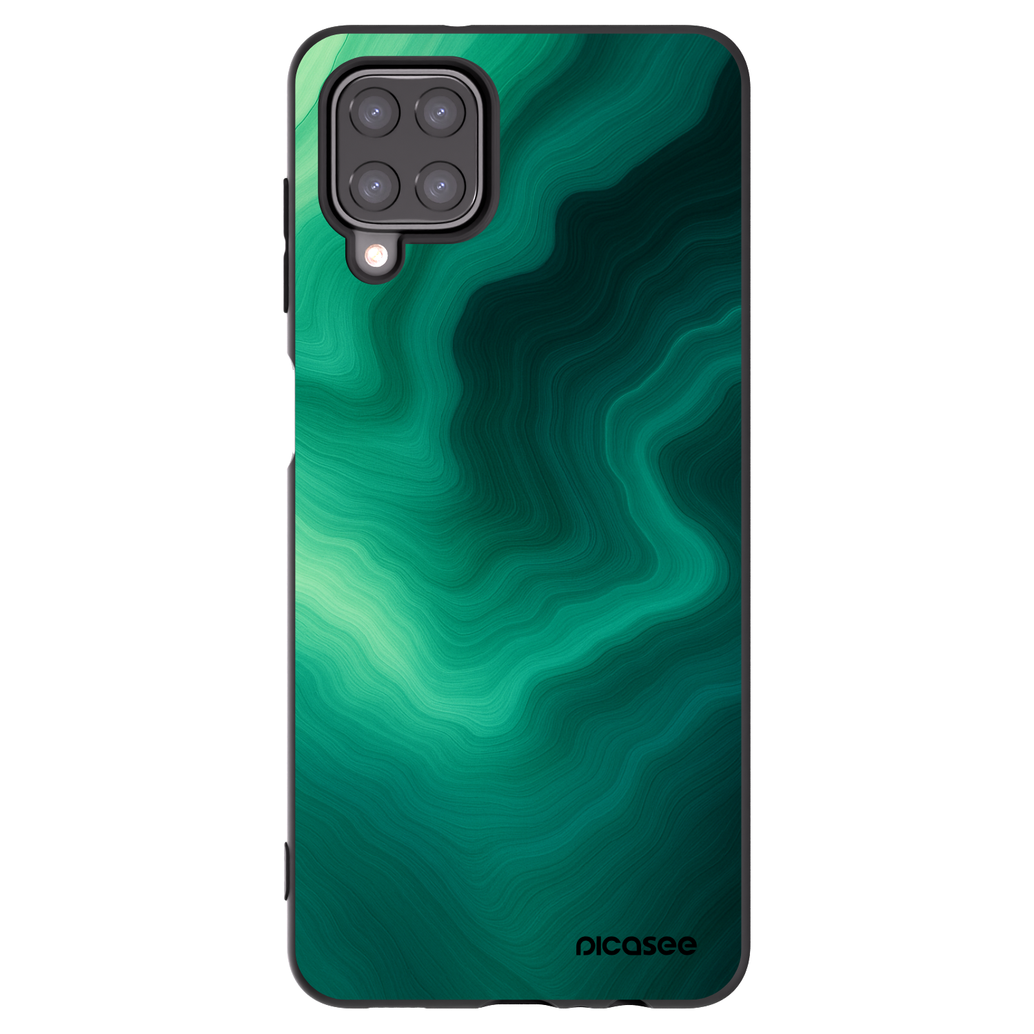 Picasee silikonowe czarne etui na Samsung Galaxy A12 A125F - Malachite