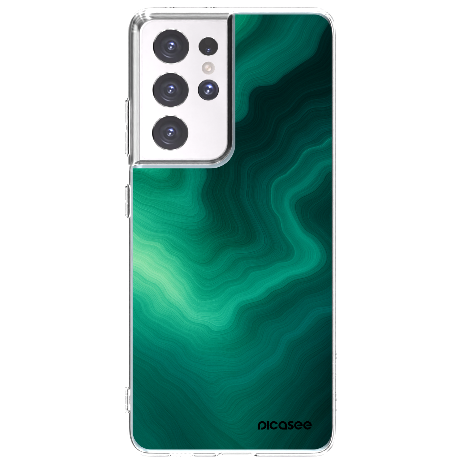 Picasee silikonowe przeźroczyste etui na Samsung Galaxy S21 Ultra 5G G998B - Malachite