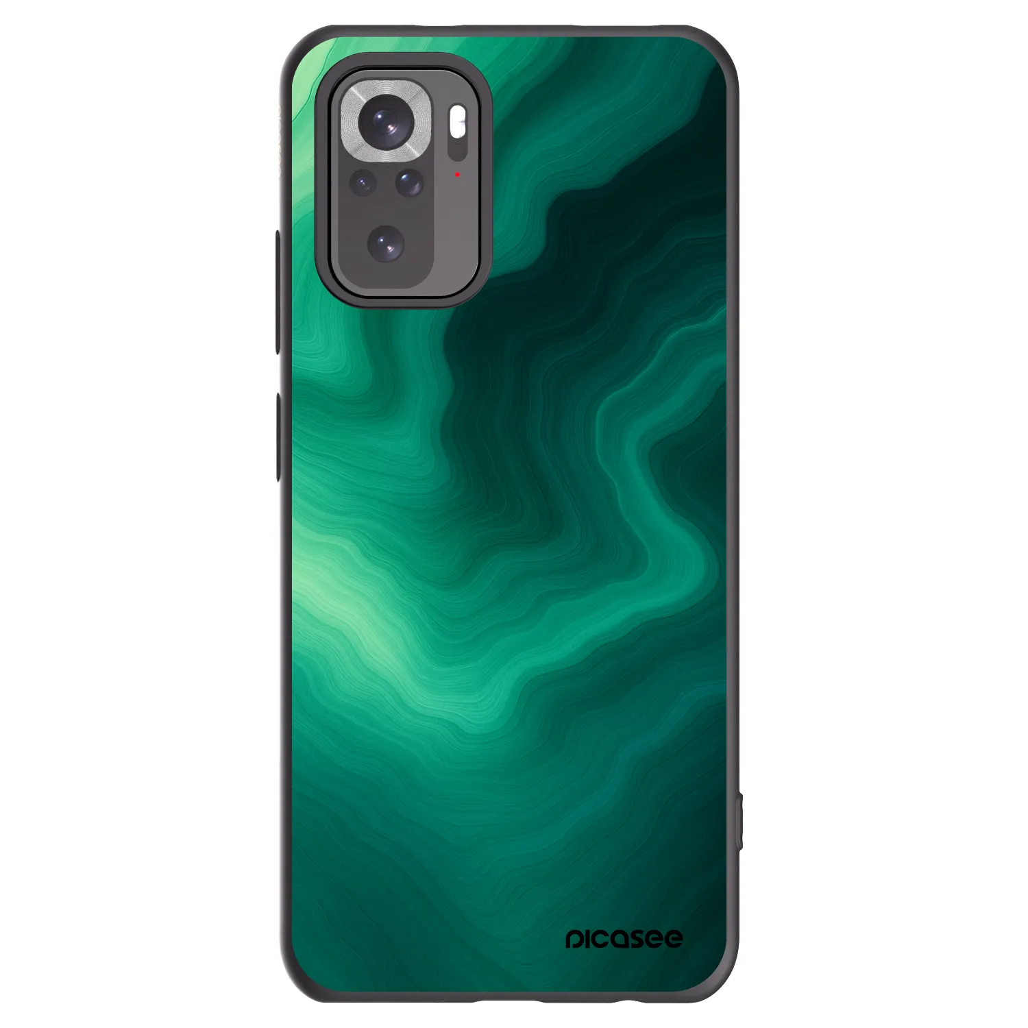 Picasee silikonowe czarne etui na Xiaomi Redmi Note 10 - Malachite
