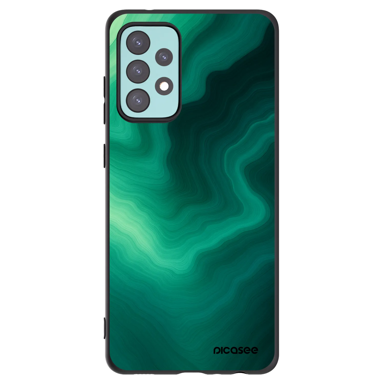 Picasee silikonowe czarne etui na Samsung Galaxy A72 A725F - Malachite
