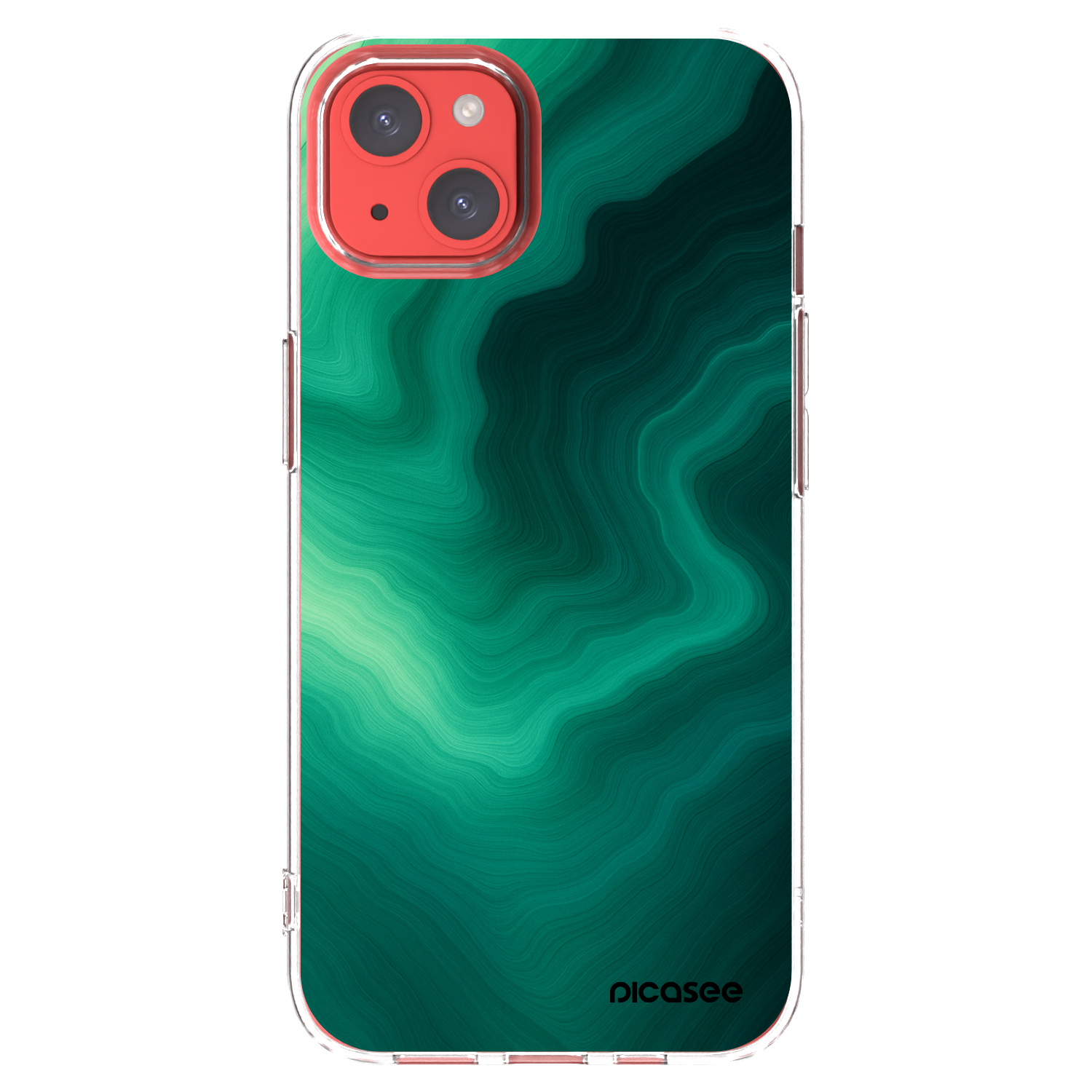 Picasee silikonowe przeźroczyste etui na Apple iPhone 13 - Malachite