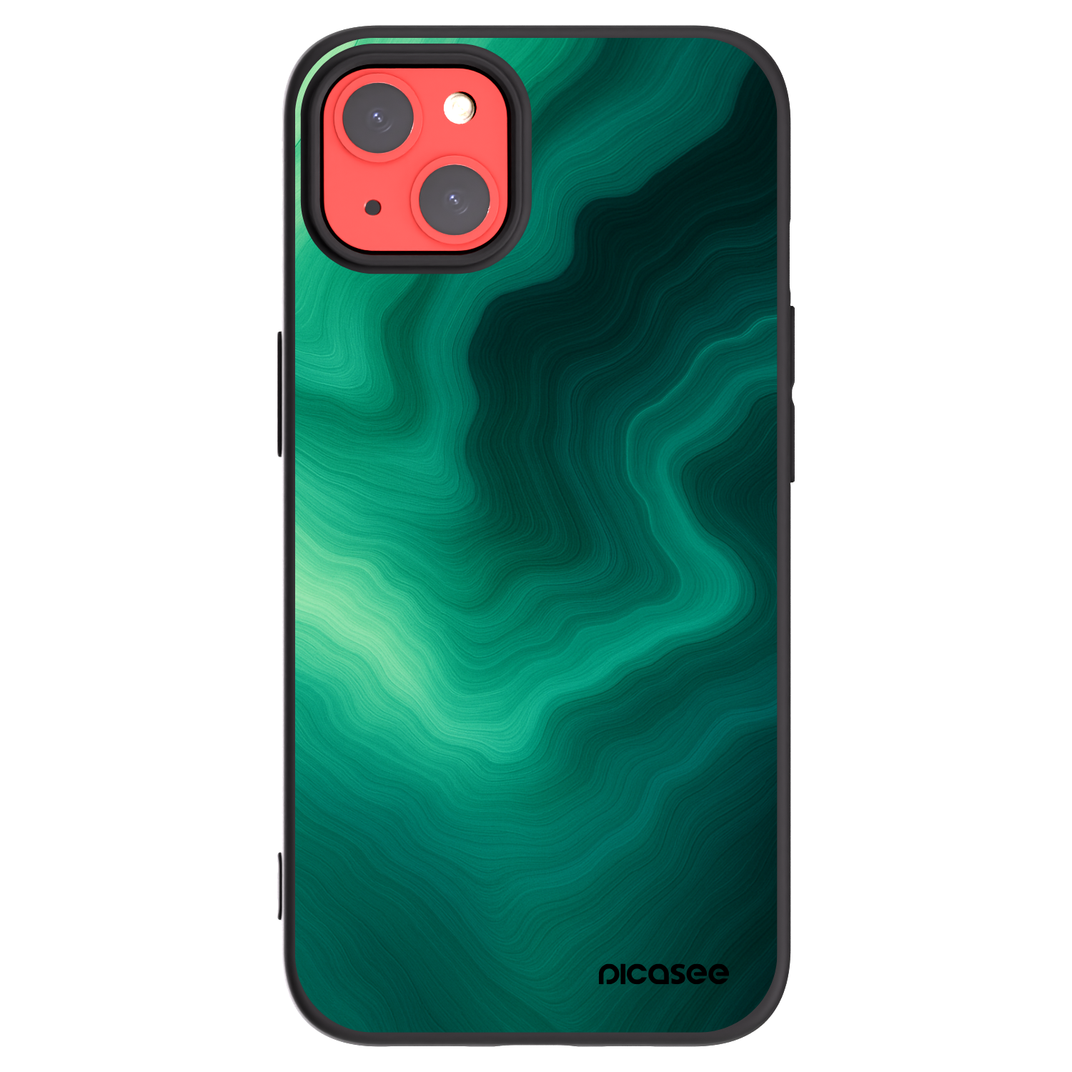 Picasee silikonowe czarne etui na Apple iPhone 13 - Malachite