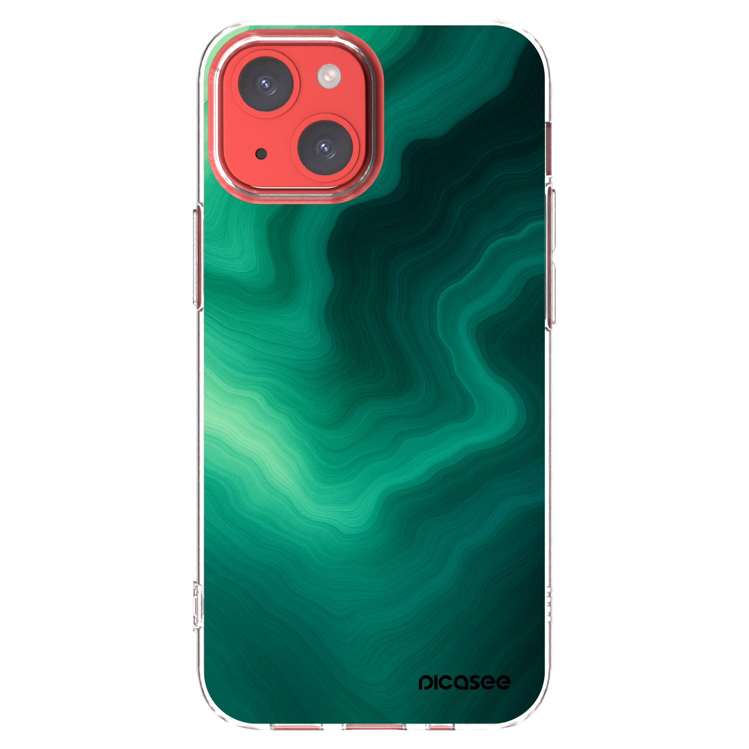 Picasee silikonowe przeźroczyste etui na Apple iPhone 13 mini - Malachite