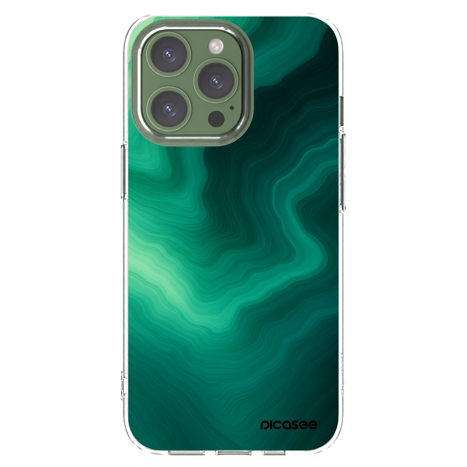 Picasee silikonowe przeźroczyste etui na Apple iPhone 13 Pro - Malachite