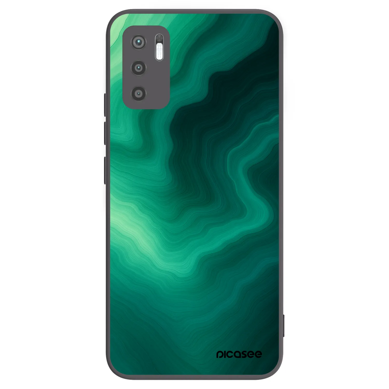 Picasee silikonowe czarne etui na Xiaomi Redmi Note 10 5G - Malachite