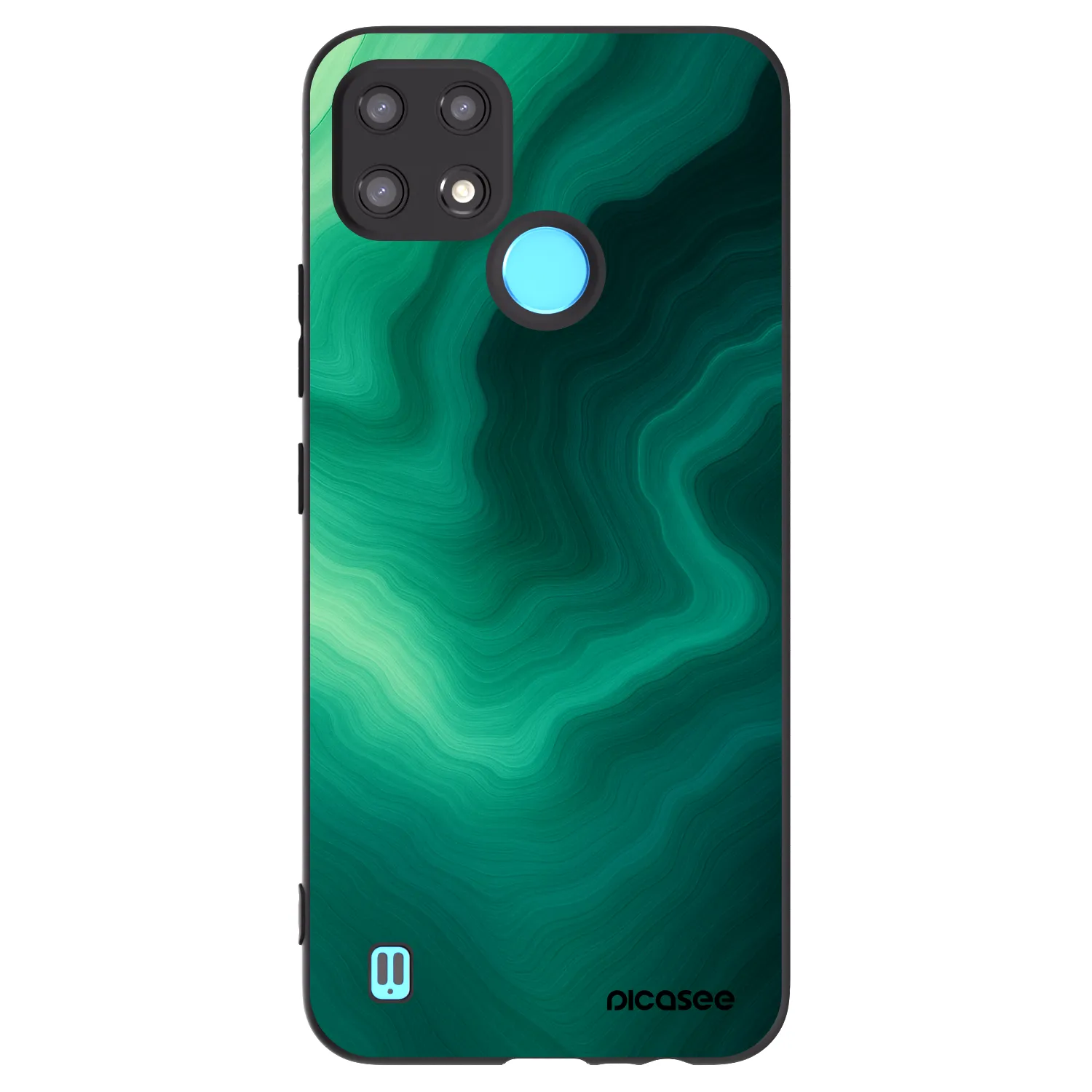 Picasee silikonowe czarne etui na Realme C21 - Malachite