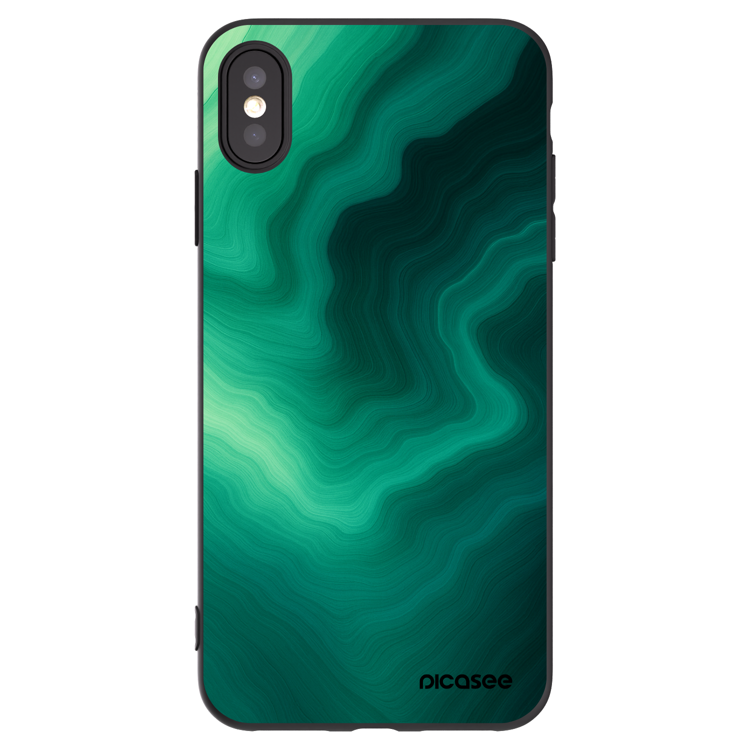 Picasee silikonowe czarne etui na Apple iPhone XS Max - Malachite