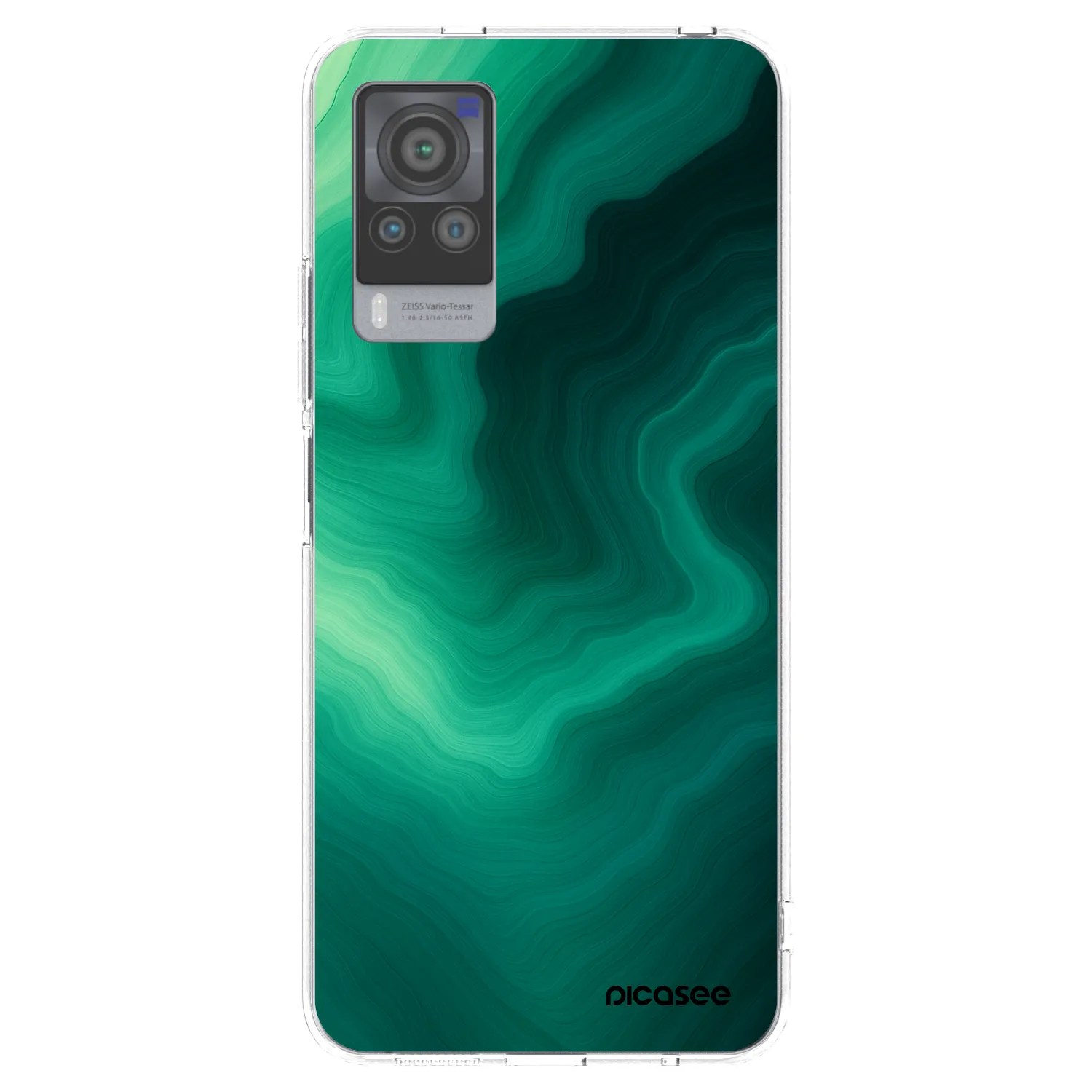 Picasee silikonowe przeźroczyste etui na Vivo X60 Pro 5G - Malachite