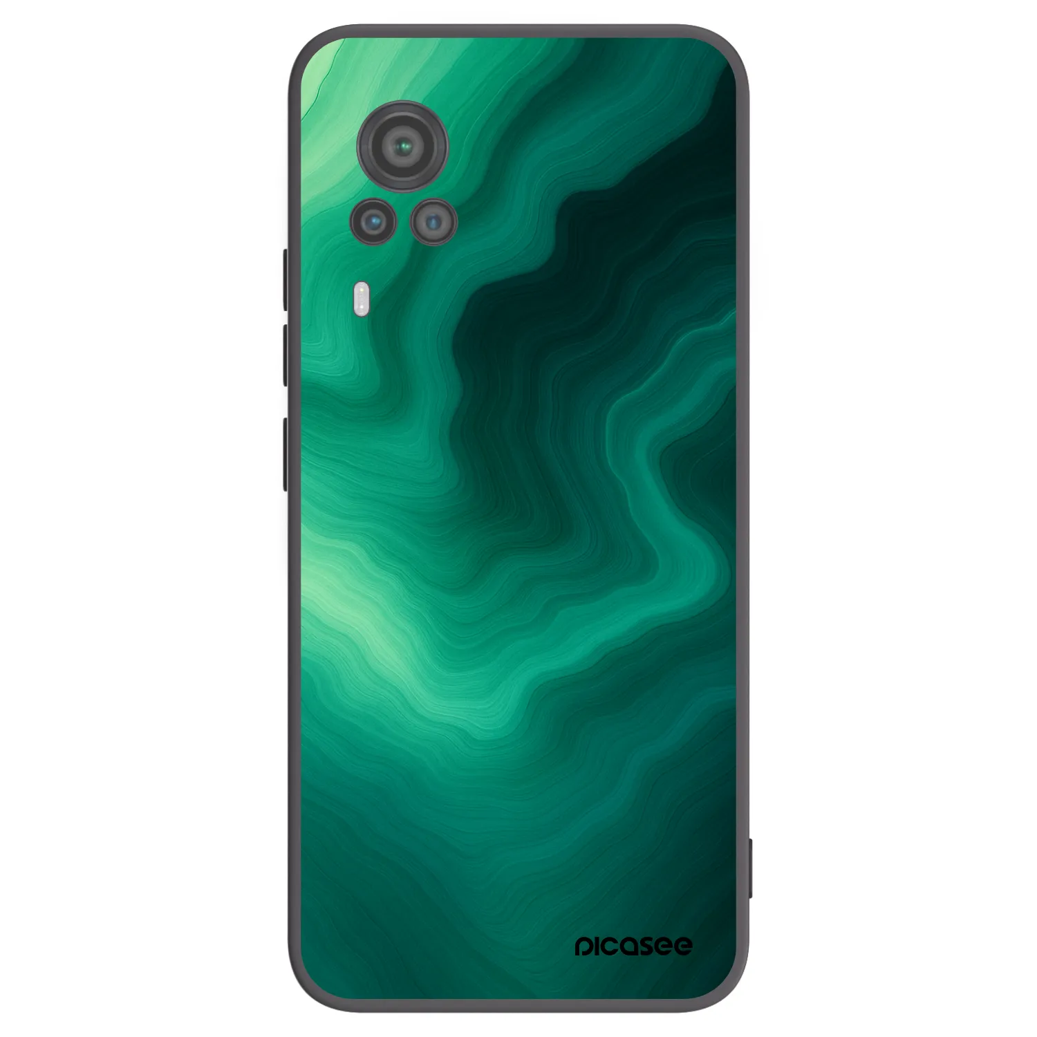 Picasee silikonowe czarne etui na Vivo X60 Pro 5G - Malachite