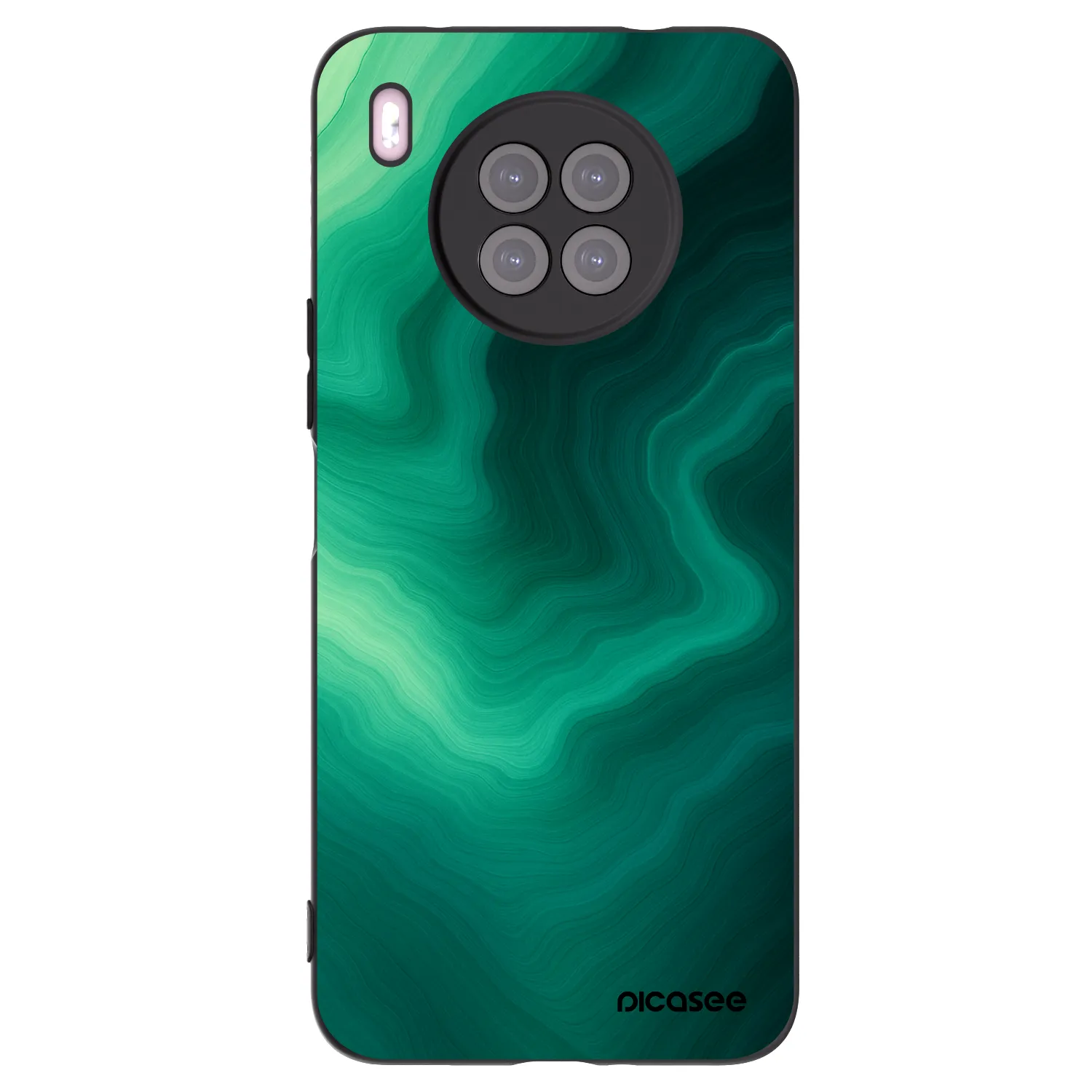 Picasee silikonowe czarne etui na Huawei Nova 8i - Malachite