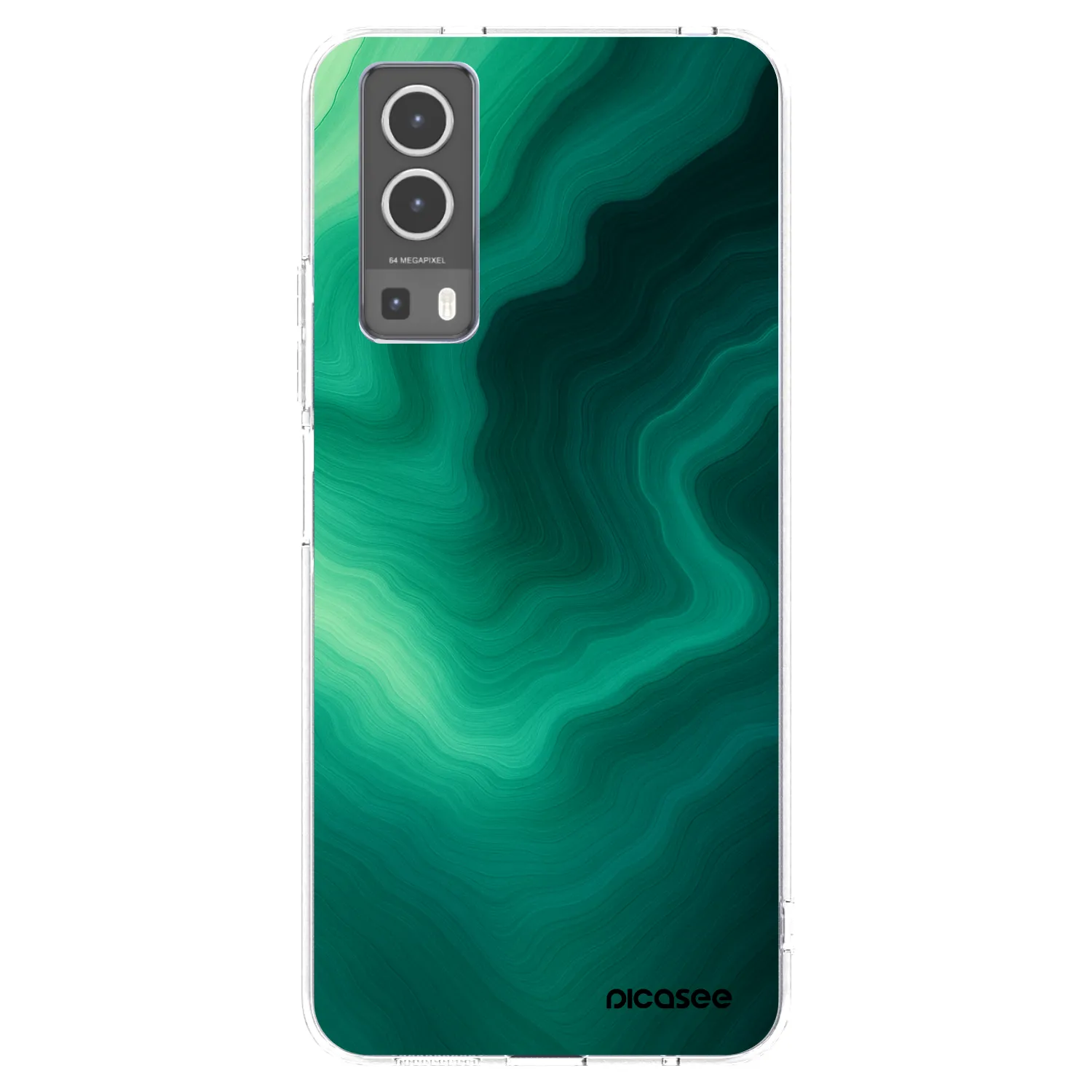 Picasee silikonowe przeźroczyste etui na Vivo Y72 5G - Malachite