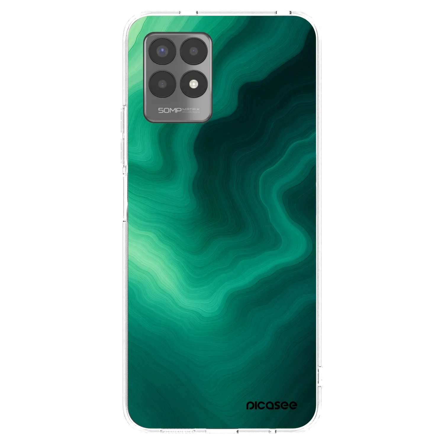 Picasee silikonowe przeźroczyste etui na Realme 8i - Malachite