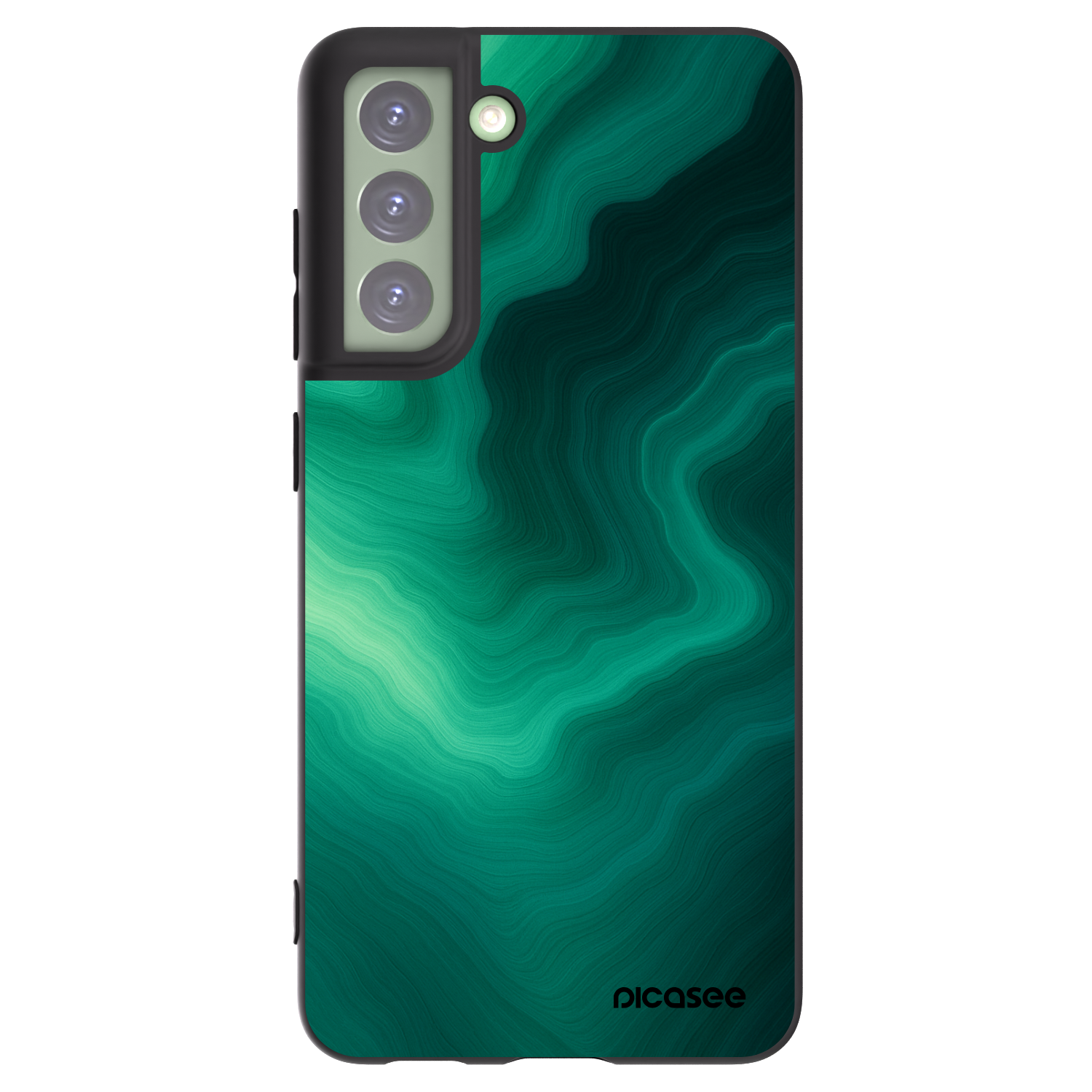 Picasee silikonowe czarne etui na Samsung Galaxy S21 FE 5G - Malachite