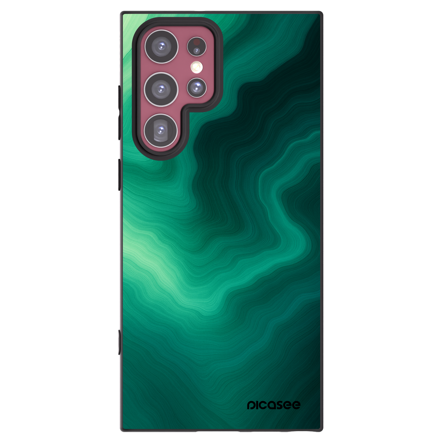Picasee silikonowe czarne etui na Samsung Galaxy S22 Ultra 5G - Malachite