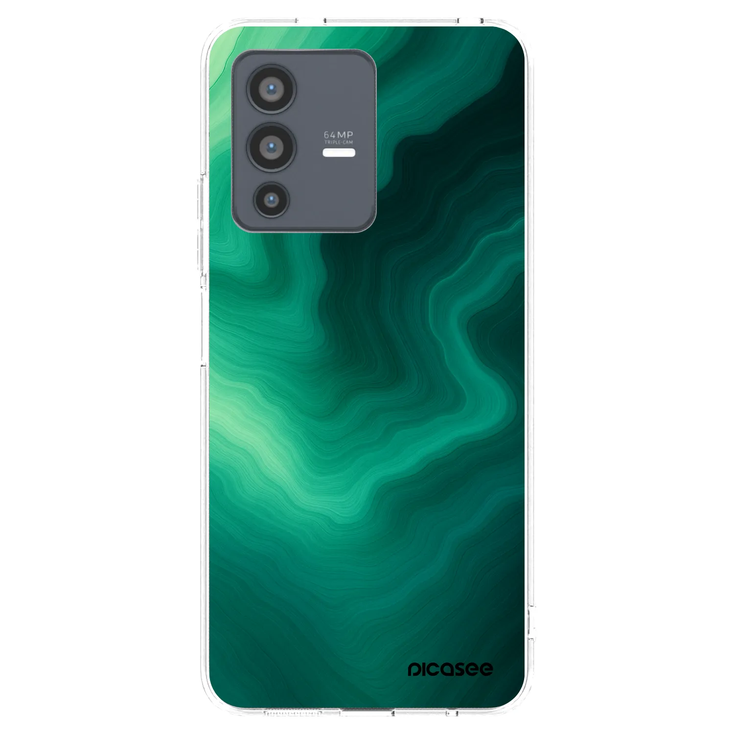Picasee silikonowe przeźroczyste etui na Vivo V23 5G - Malachite