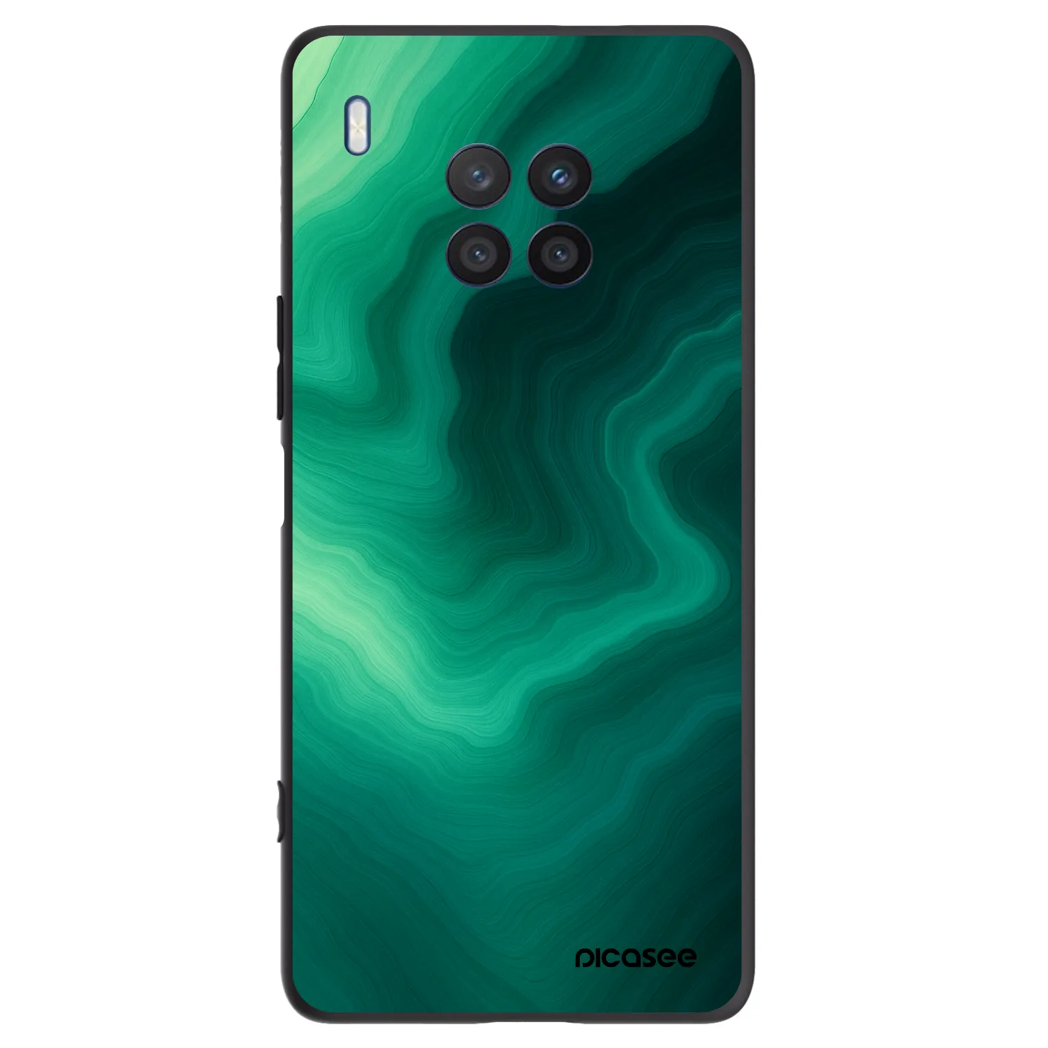 Picasee silikonowe czarne etui na Honor 50 Lite - Malachite