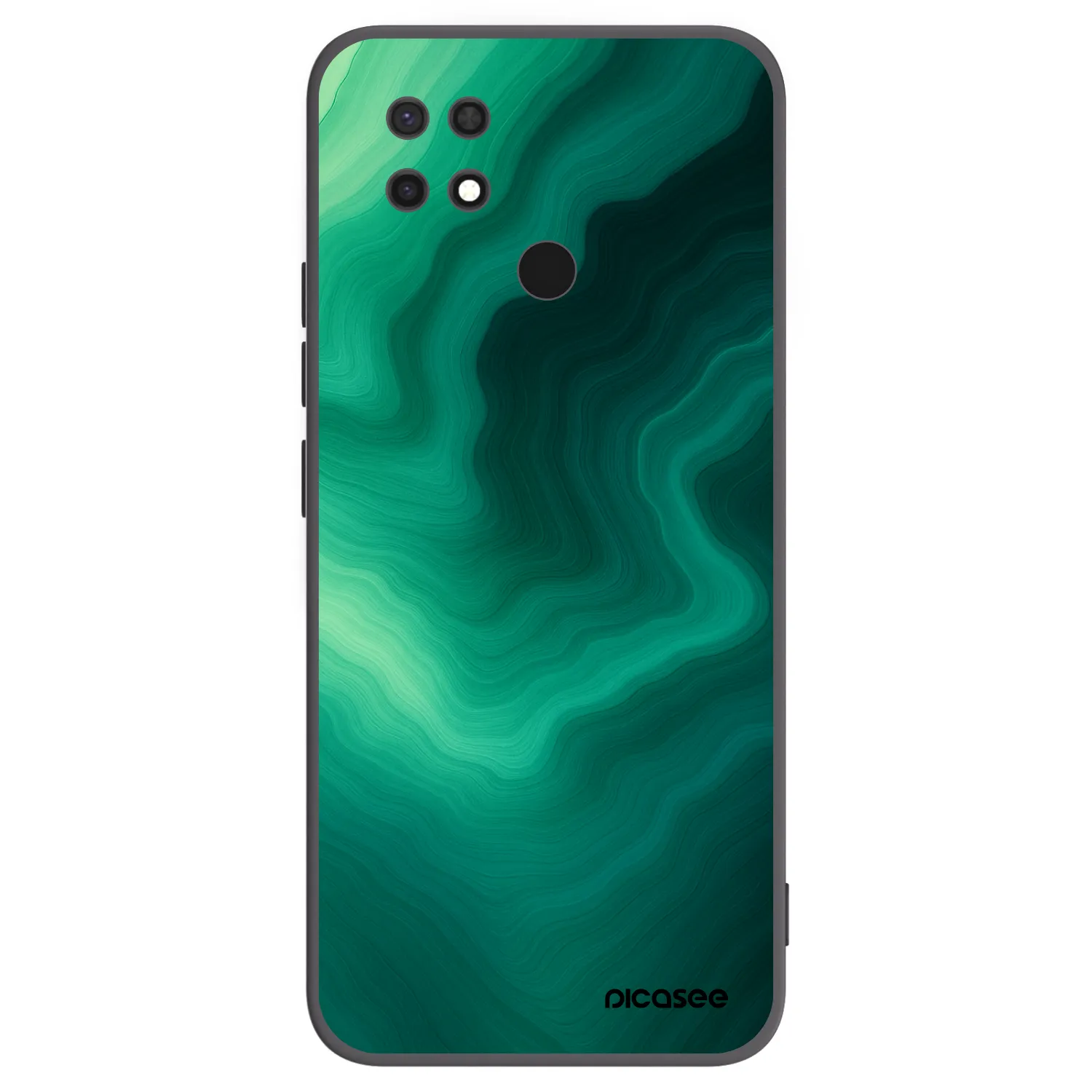 Picasee silikonowe czarne etui na Xiaomi Redmi 10C - Malachite