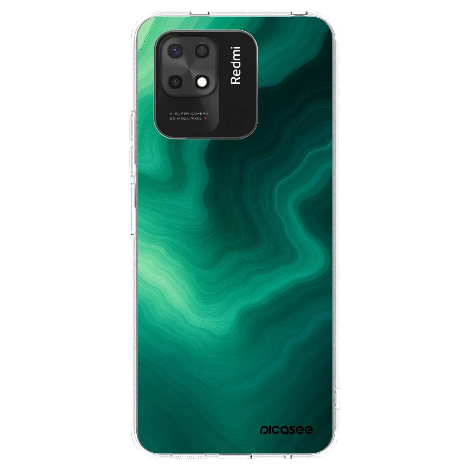 Picasee silikonowe przeźroczyste etui na Xiaomi Redmi 10C - Malachite