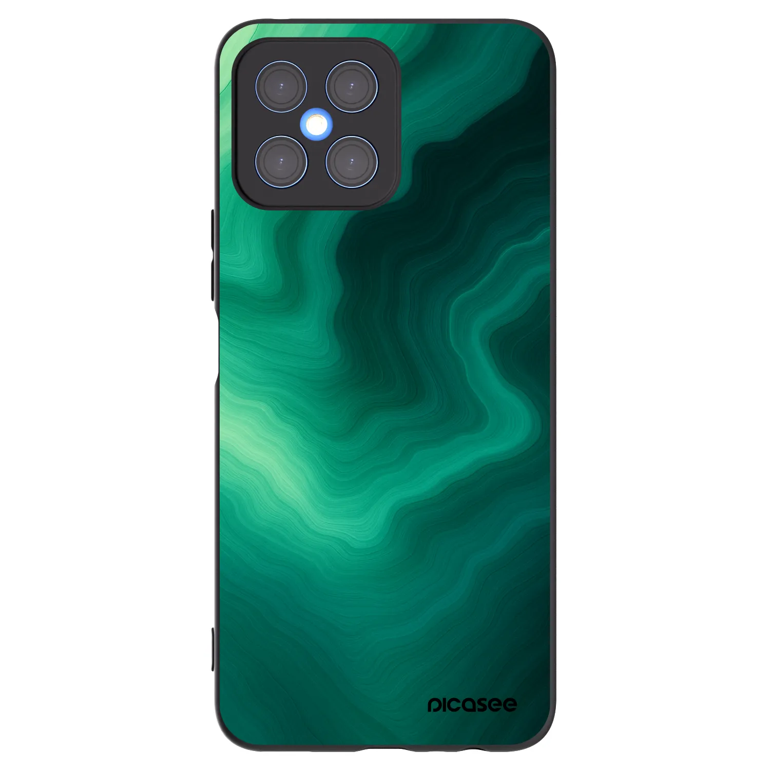Picasee silikonowe czarne etui na Honor X8 4G - Malachite