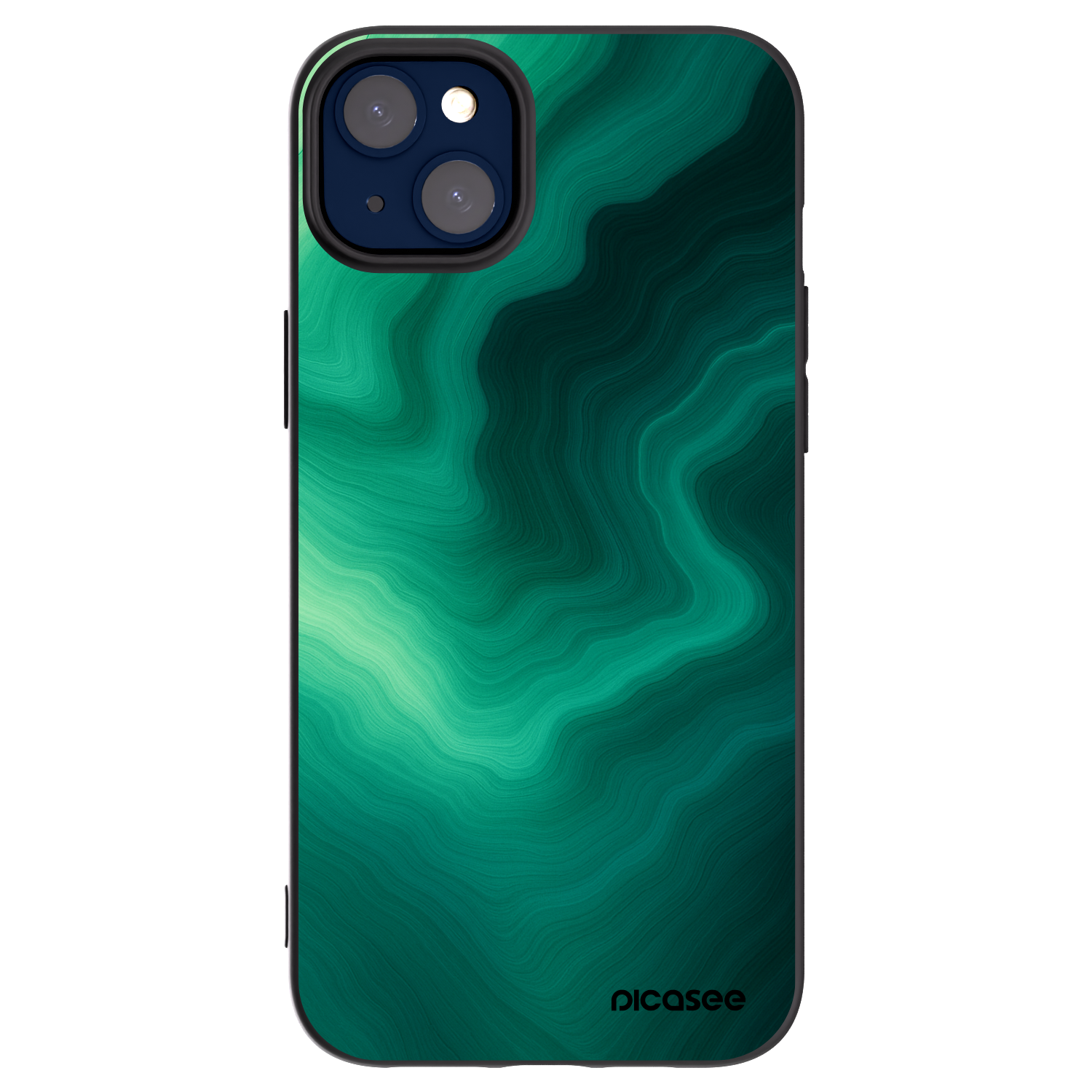 Picasee silikonowe czarne etui na Apple iPhone 14 Plus - Malachite