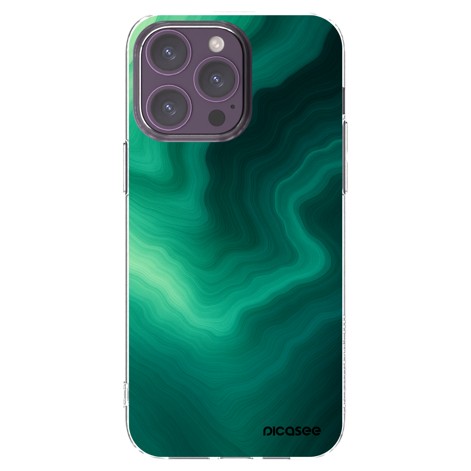 Picasee silikonowe przeźroczyste etui na Apple iPhone 14 Pro Max - Malachite