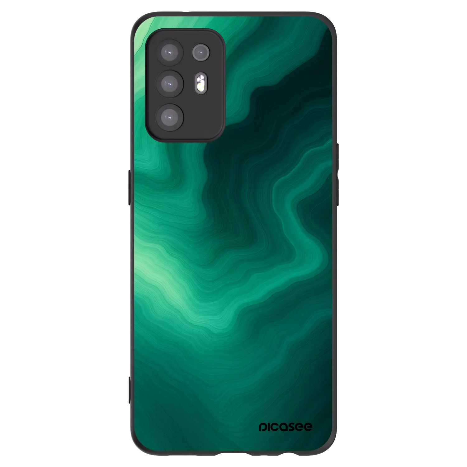 Picasee silikonowe czarne etui na OPPO A94 5G - Malachite
