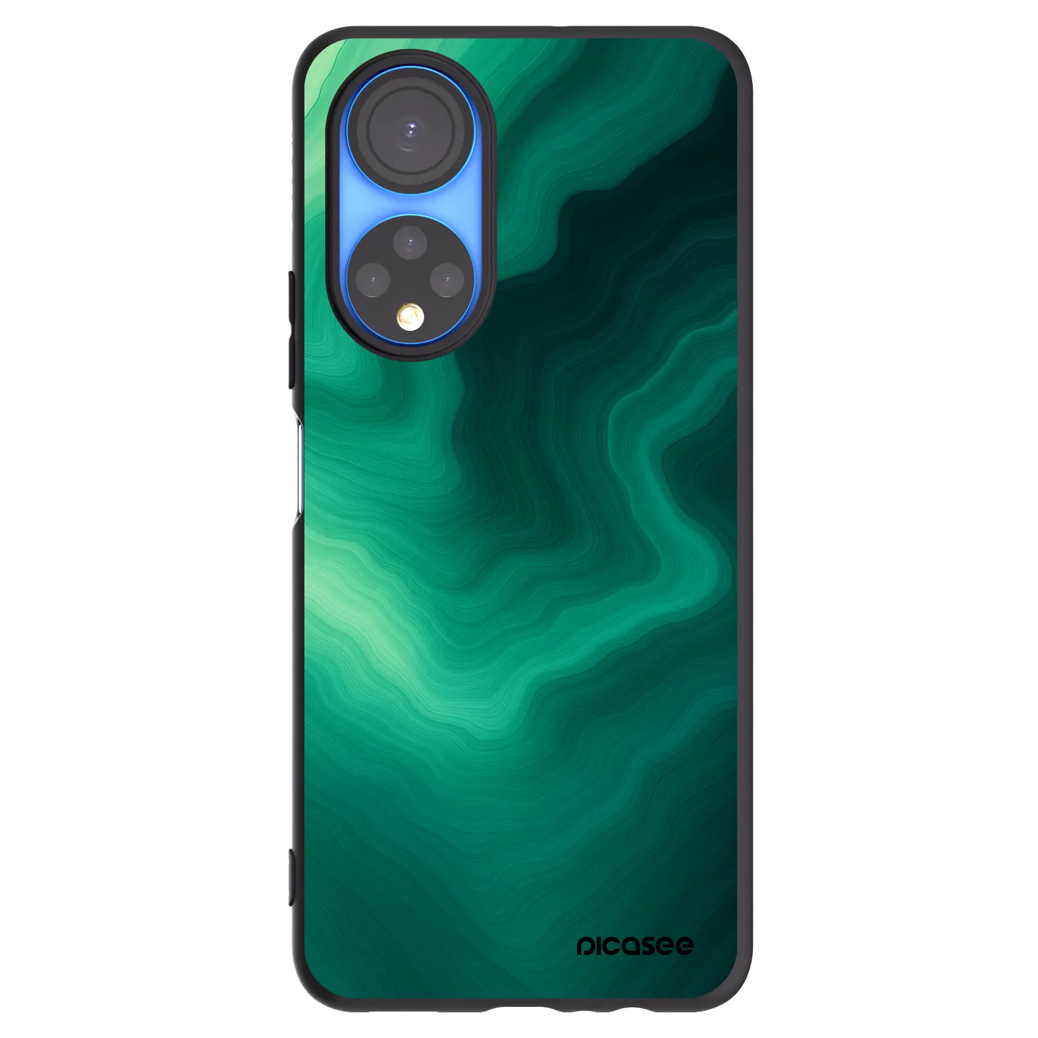Picasee silikonowe czarne etui na Honor X7 - Malachite