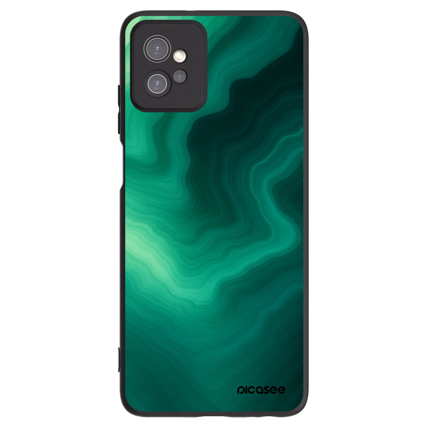Picasee silikonowe czarne etui na Motorola Moto G32 - Malachite