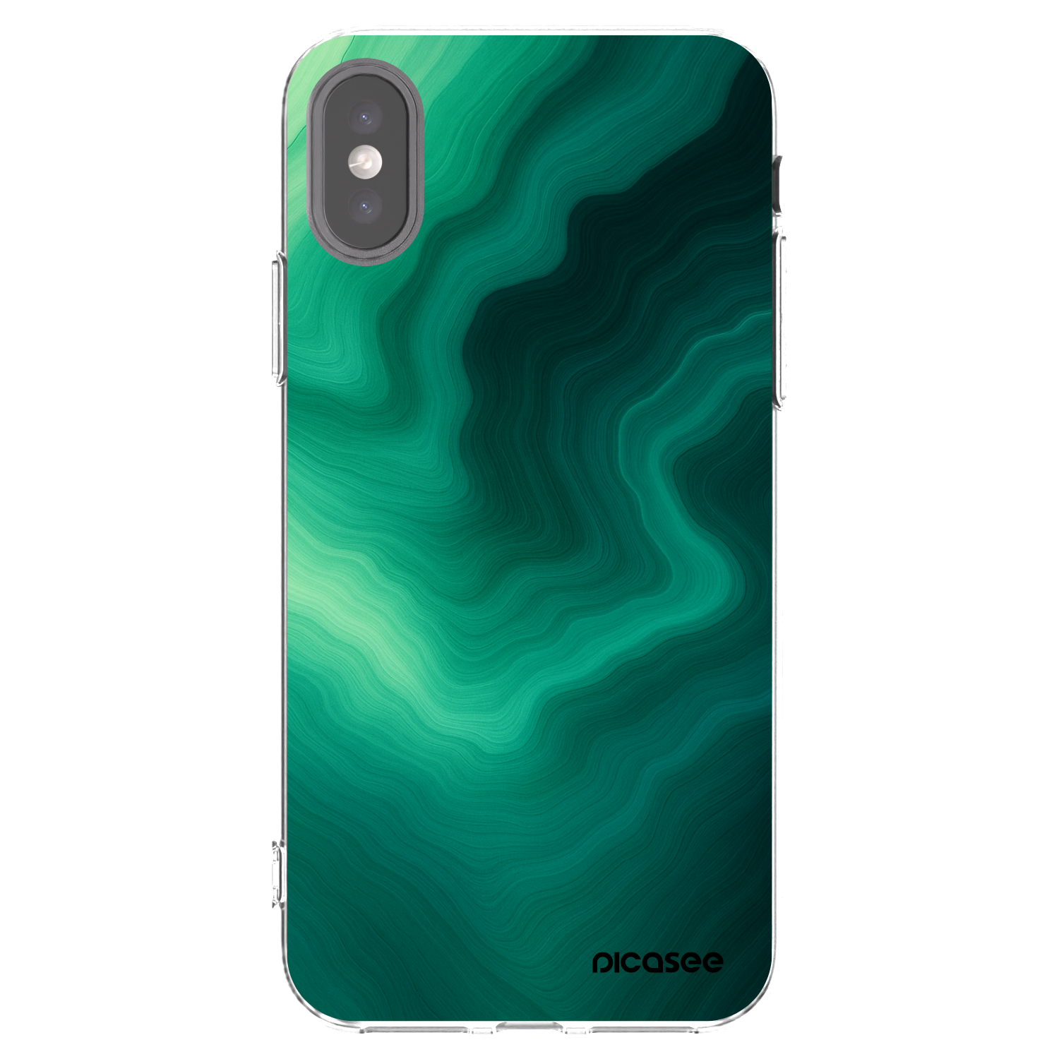 Picasee silikonowe przeźroczyste etui na Apple iPhone X/XS - Malachite