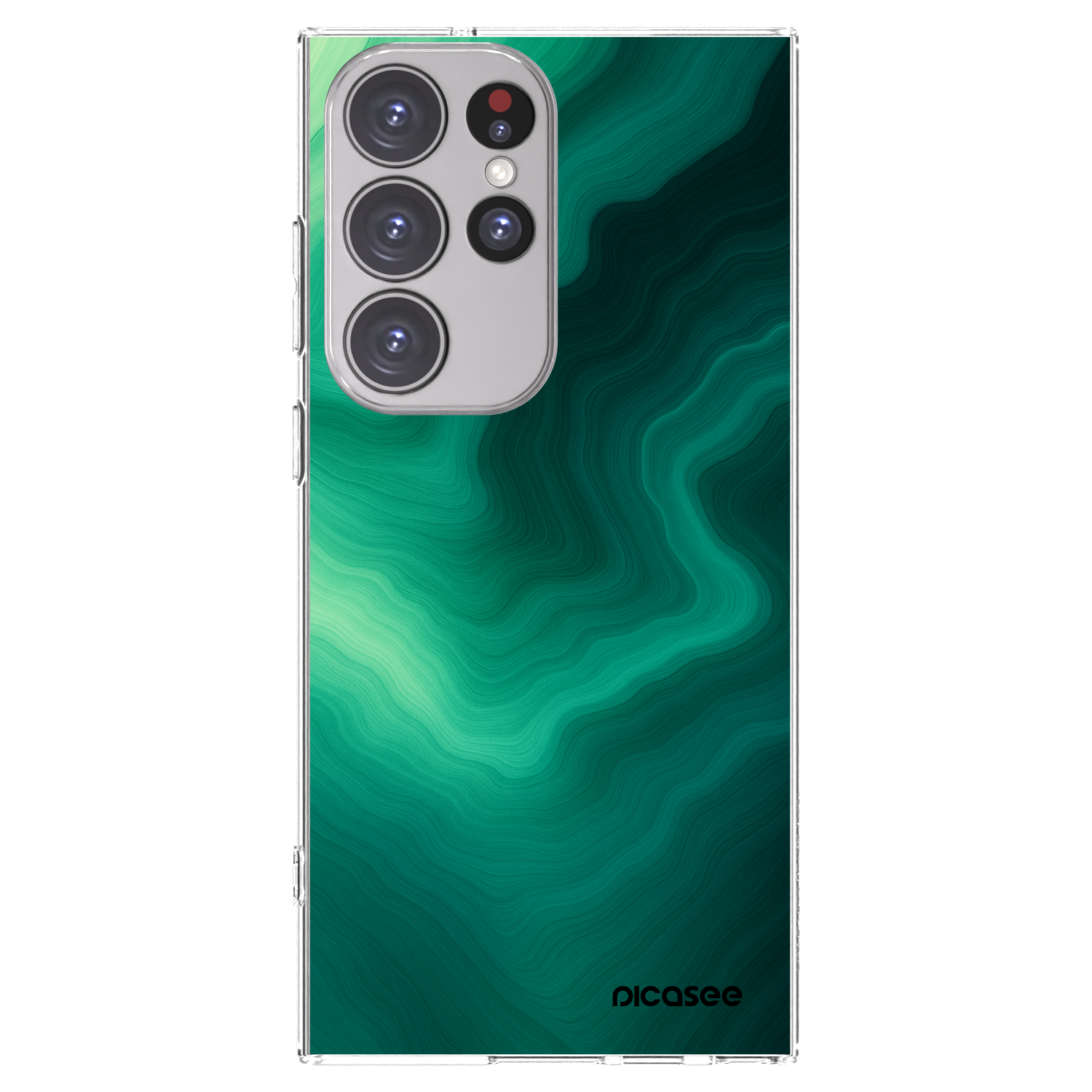 Picasee silikonowe przeźroczyste etui na Samsung Galaxy S23 Ultra 5G - Malachite